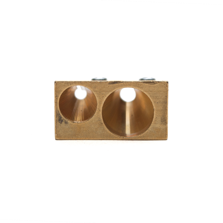 Mobius & Ruppert Brass Wedge Double-Hole Pencil Sharpener