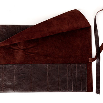 Melanie Hazel Melanie Hazel Leather Brush Roll (Short Handle)