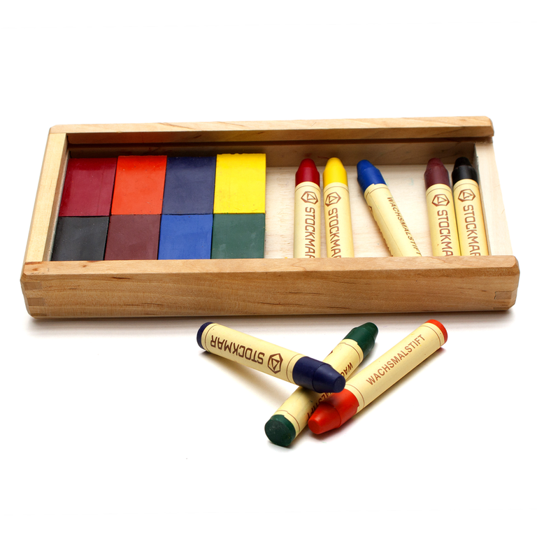 Mercurius Stockmar Wax Crayons (8 + 8) - Wooden Box