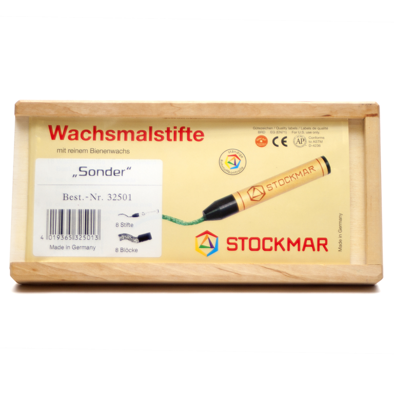 Mercurius Stockmar Wax Crayons (8 + 8) - Wooden Box