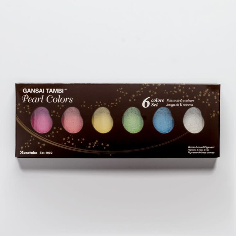 Kuretake Kuretake Gansai Tambi Watercolour Palette, 6 Colour Set, Pearl