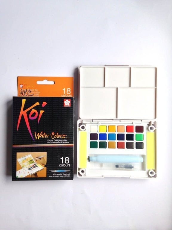 Koi Watercolour Pocket Sketchbox 18 Colour Set
