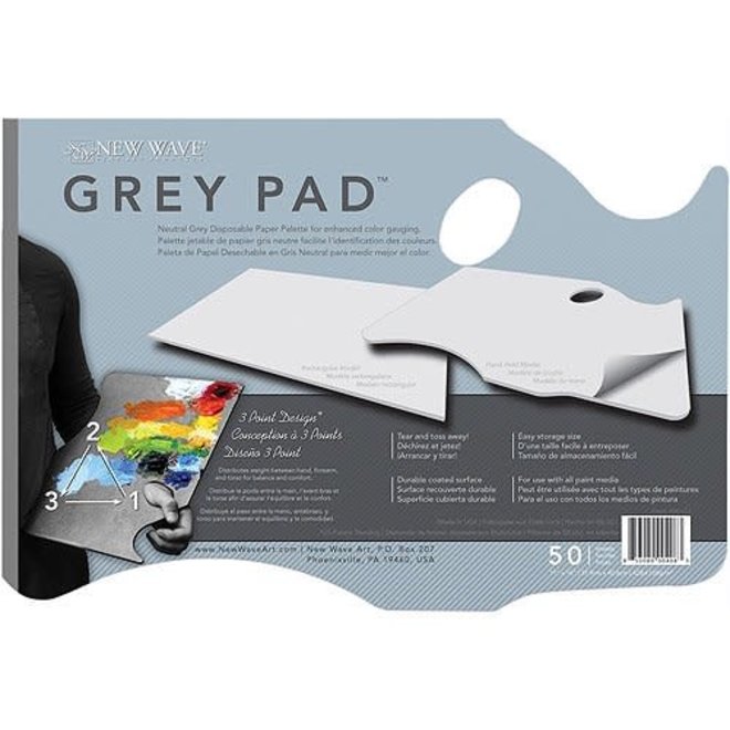 New Wave Grey Pad® Ergonomic Hand Held Paper Palette - New Wave Art