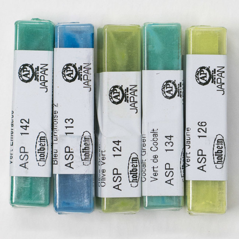 HK Holbein Artist Materials Holbein Soft Pastels Green - Turquoise