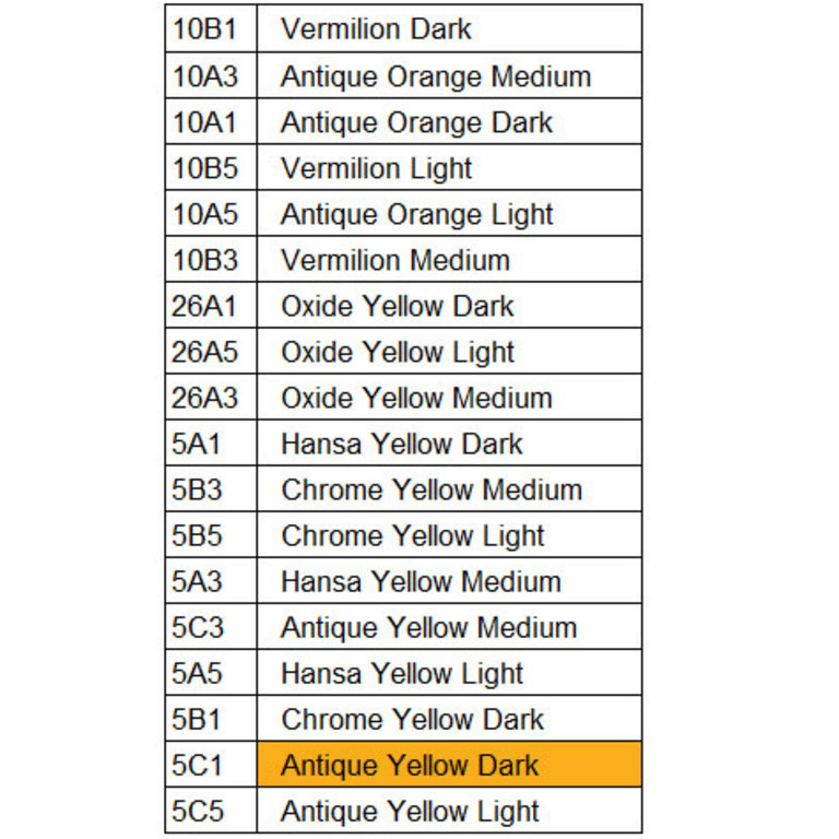 HK Holbein Artist Materials Yellow - Orange Colours of Holbein Oil Pastel Singles