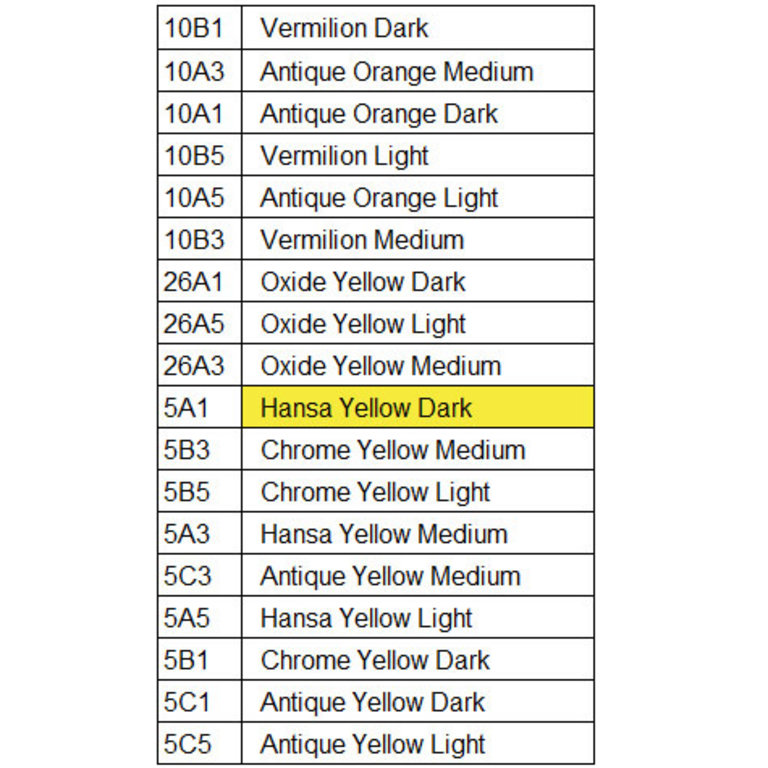 HK Holbein Artist Materials Yellow - Orange Colours of Holbein Oil Pastel Singles