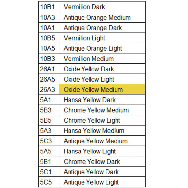 HK Holbein Artist Materials Yellow - Orange Colours of Holbein Oil Pastel Singles