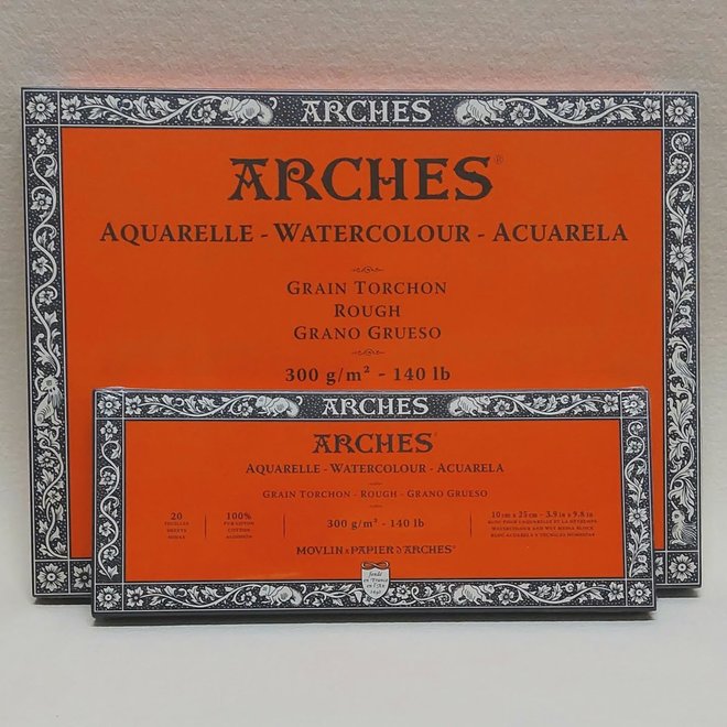 Arches Watercolor Block - 5.9 inch x 11.8 inch, Rough, 140 lb, 20 Sheets