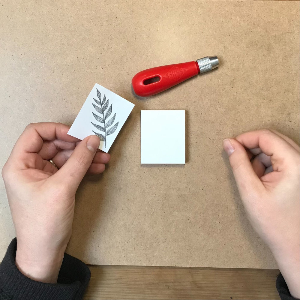 Carve a Rubber Stamp from a Linocut Block 