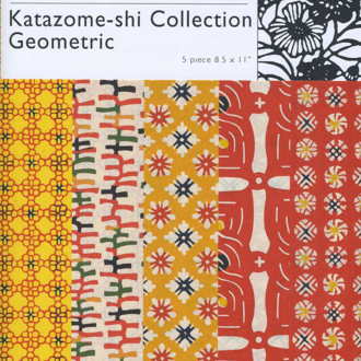 The Japanese Paper Place Katazome-shi Collection - Geometric - Yellow/Red The Japanese Paper Place Katazome-shi Collection - Geometric - Yellow/Red