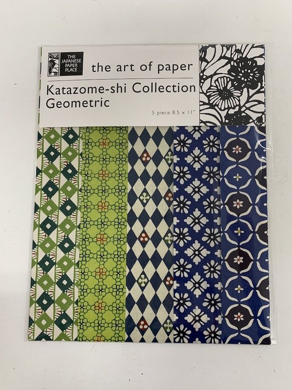 The Japanese Paper Place Katazome-shi Collection - Geometric - Green/Blue