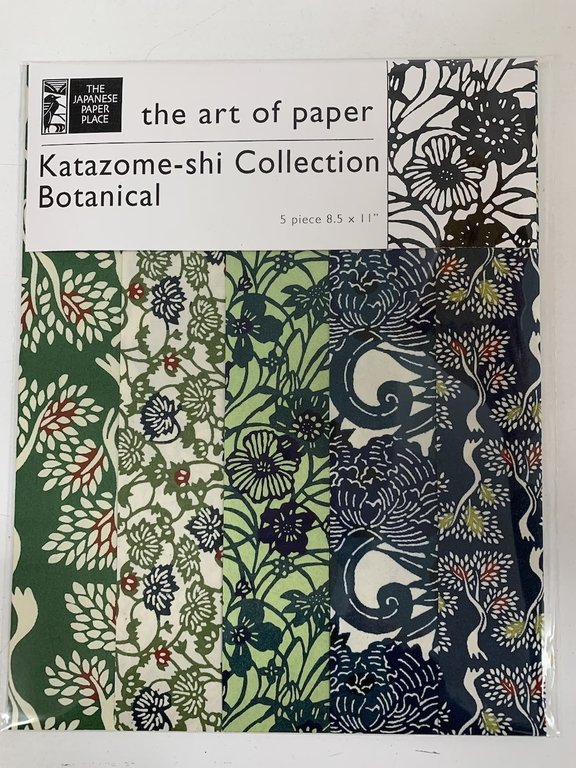 The Japanese Paper Place Katazome-shi Collection - Botanical - Green/Blue