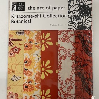 The Japanese Paper Place Katazome-shi Collection - Botanical - Yellow/Red The Japanese Paper Place Katazome-shi Collection - Botanical - Yellow/Red
