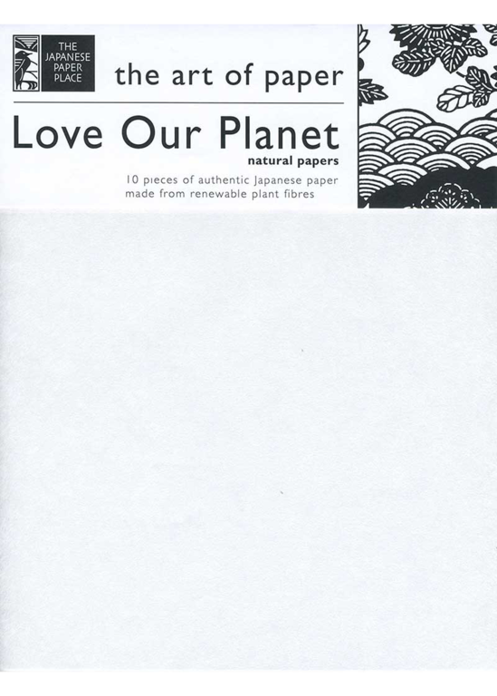 The Japanese Paper Place Love Our Planet Pack Kozuke White 8.5x11” 10 pc