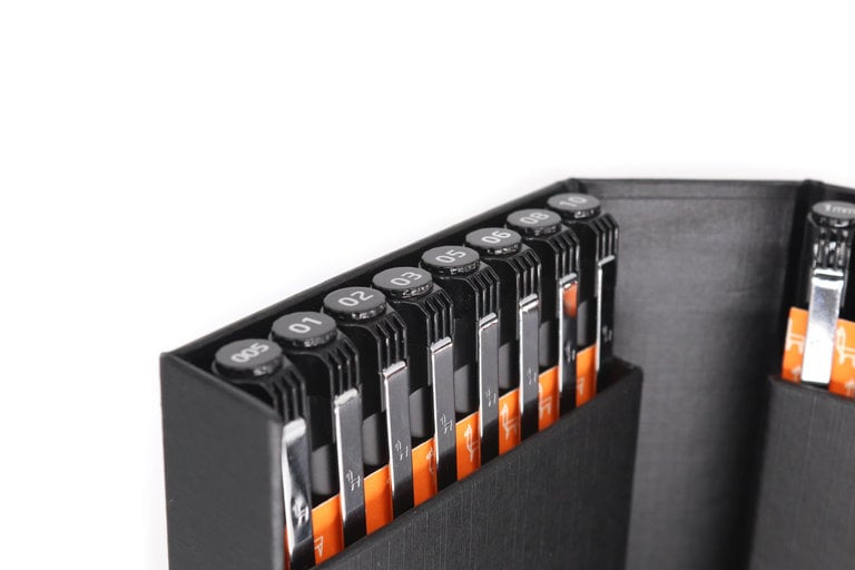 Etchr Lab Etchr Fineliner Pens - Black Set of 16