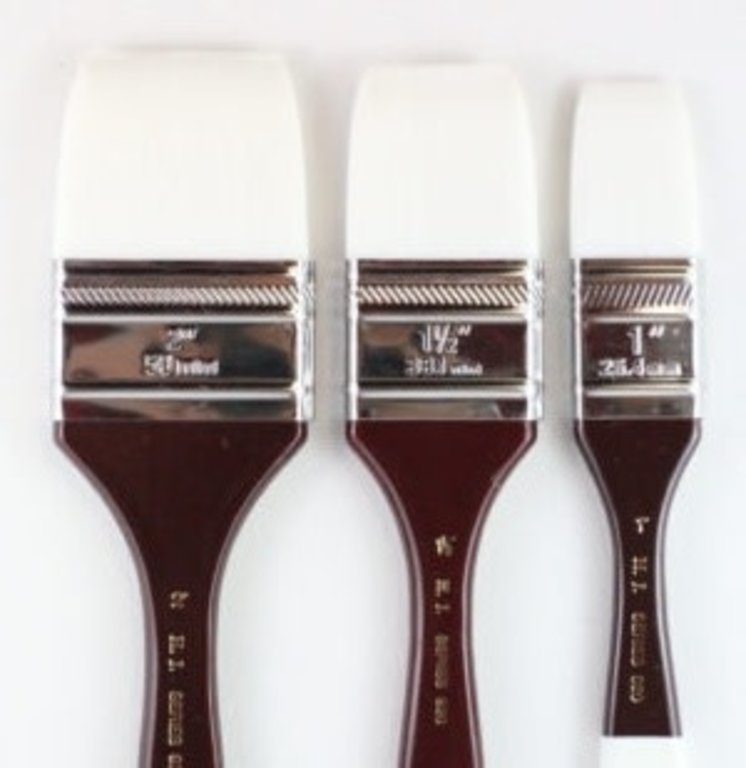 Heinz Jordan White Taklon 920  Large Flat Wash Brush - 1 1/2"