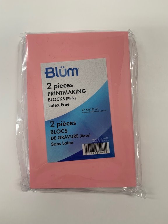 Blum Blum Pink 4" x 6" Printmaking Block