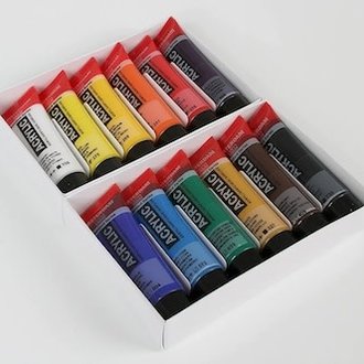 Amsterdam Acrylic Paint Set, 6-Colors, Primary at