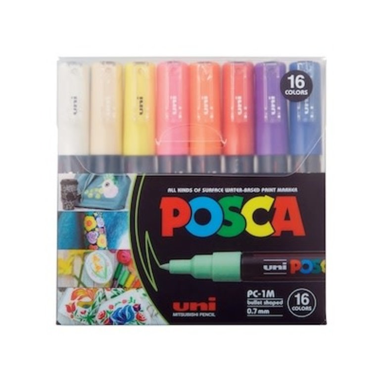 Posca Uni Posca Paint Marker PC-3M - Fine Point - 16 Color Set