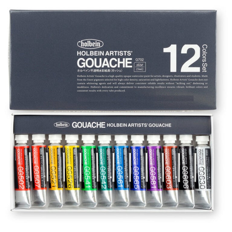 HK Holbein Artist Materials Holbein Artists' Gouache - Set of 12 5ml