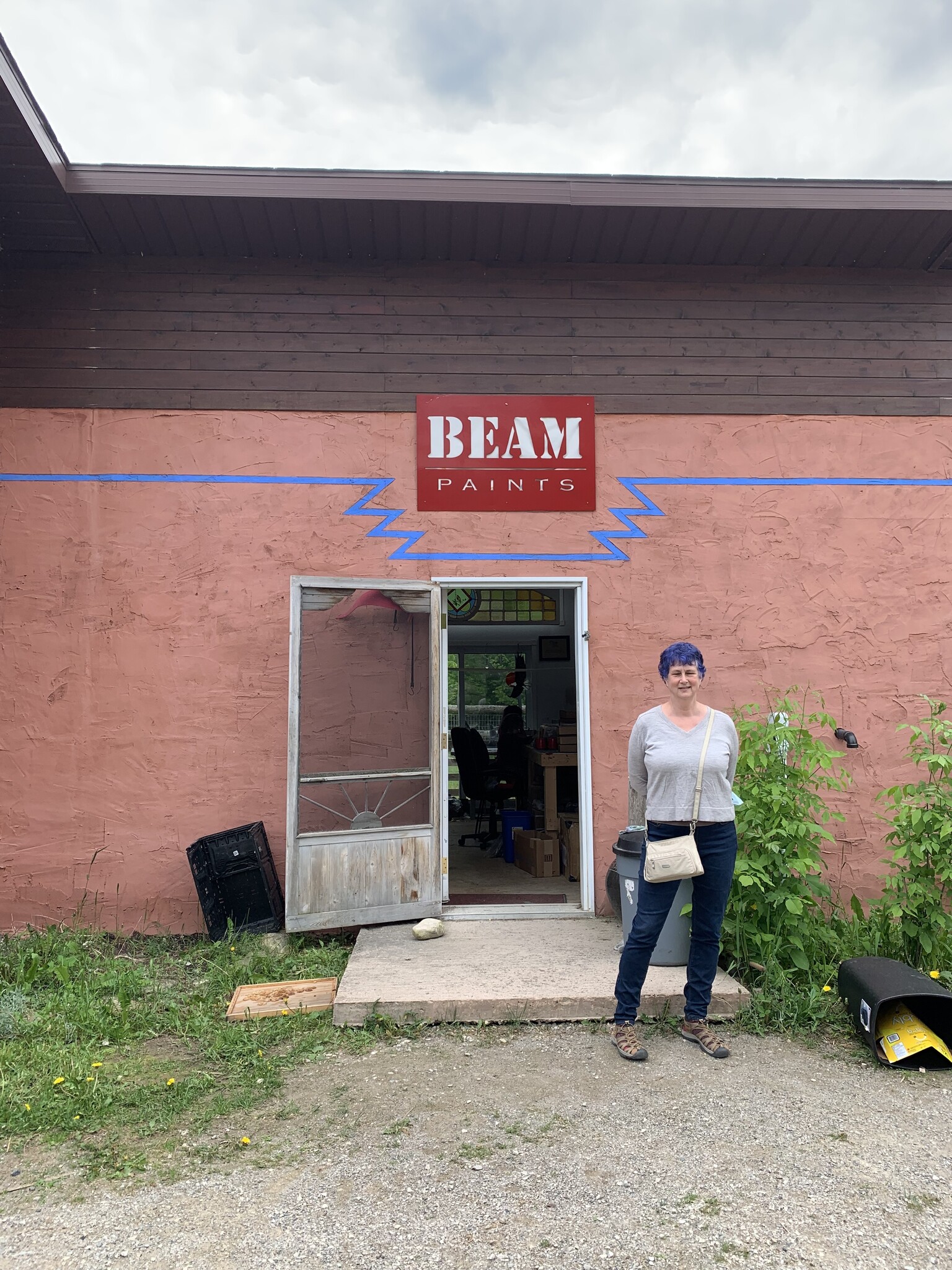 Marie out front of Beam Paints