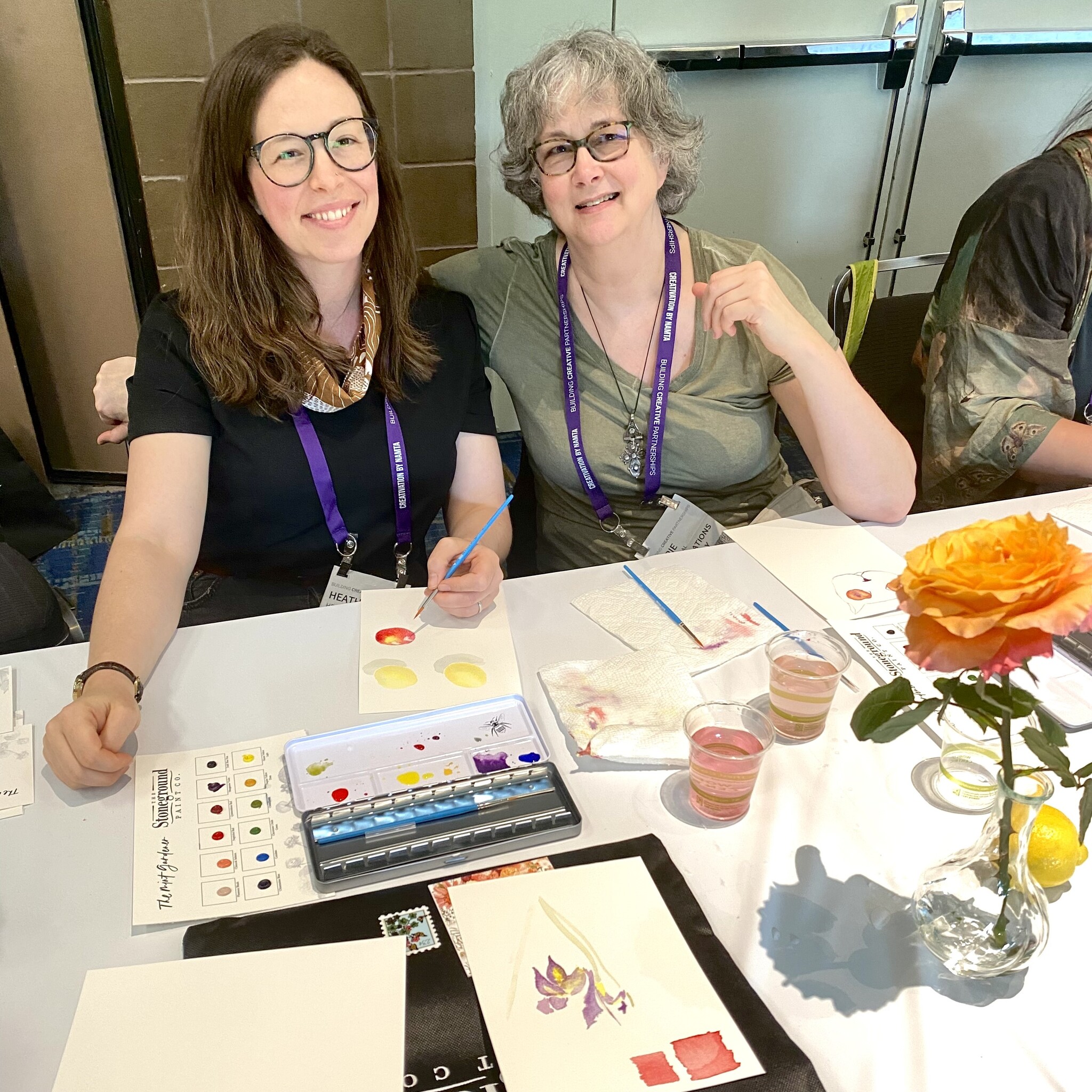 Heather and Marie at Stoneground Workshop