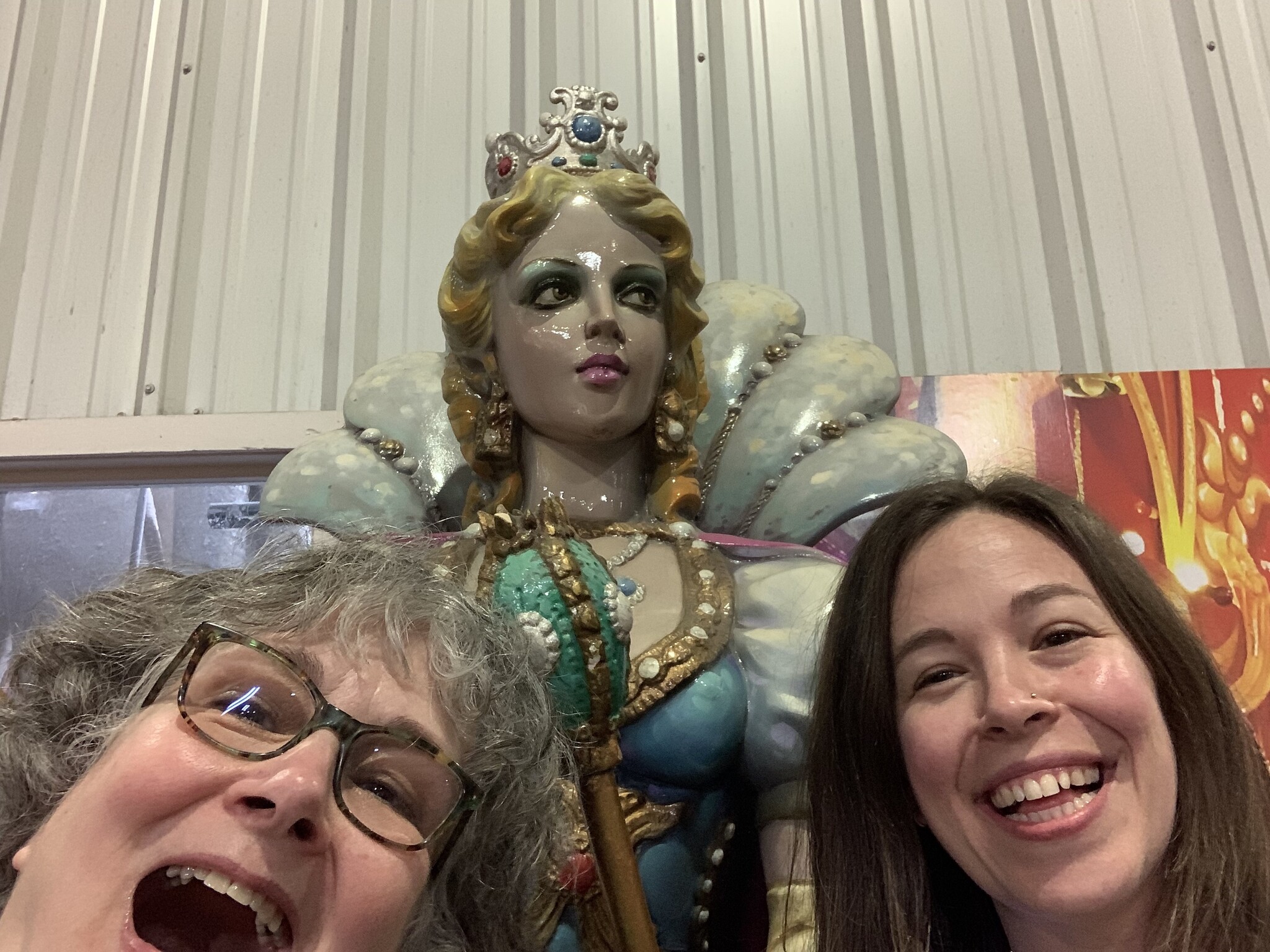 Heather and Marie at Mardi Gras World