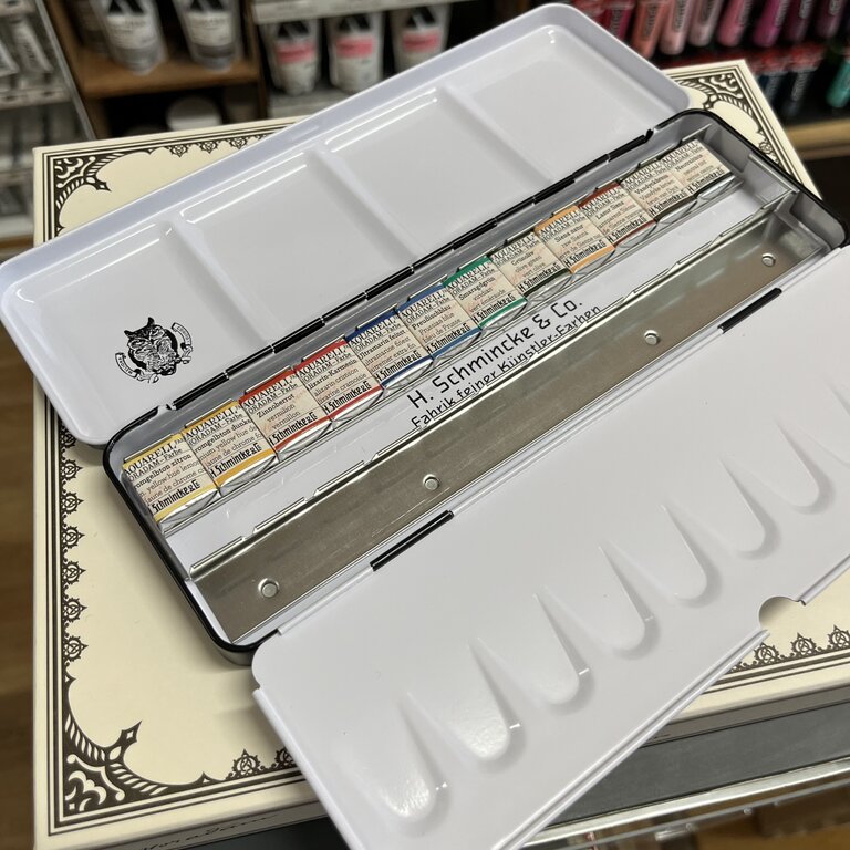 Schmincke Horadam Aquarell Retro Metal Tin 12 x 1/2 pans