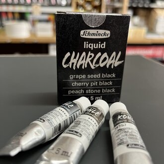 Schmincke Liquid Charcoal - Grape Seed, Cherry Pit, Peach Stone 3x5ml