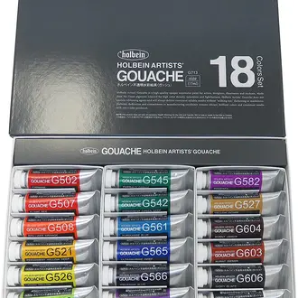 HK Holbein Artist Materials Holbein Artists' Gouache - Set of 18 15ml HK Holbein Artist Materials Holbein Artists' Gouache - Set of 18 15ml