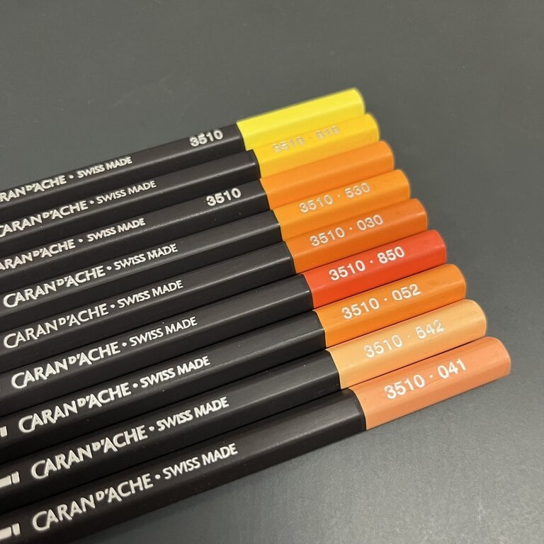 Caran d'Ache Caran d'Ache Museum Aquarelle Watercolour Single Pencils - Yellow - Orange