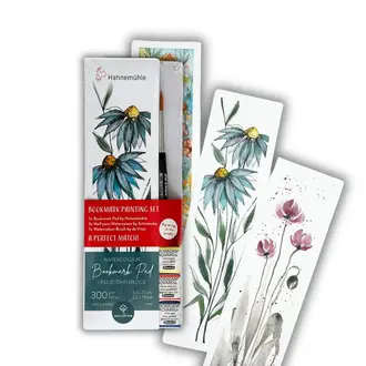 Hahnemuhle Bookmark Pad Painting Set with Brush & Paint - 300gsm (2.2"x7.9" )