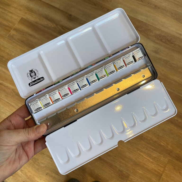 Schmincke Akademie Aquarell - Owl Metal Set - 12 x 1/2 Pans