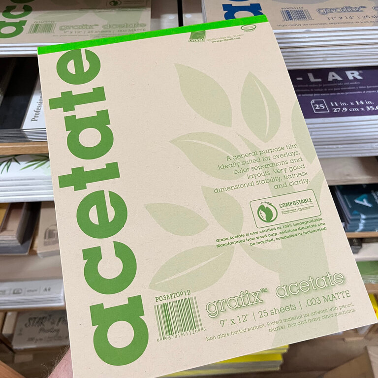 Grafix Acetate Pad .003 Matte - 9x12