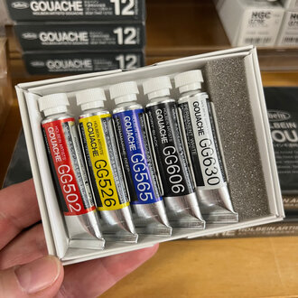 HK Holbein Artist Materials Artists Gouache Foundation Set - 5 x 5 ml tubes HK Holbein Artist Materials Artists Gouache Foundation Set - 5 x 5 ml tubes