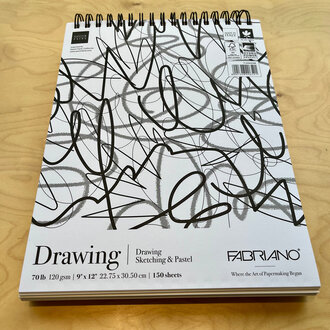 Fabriano Drawing, Sketching & Pastel Spiral Pad - 9"x12"