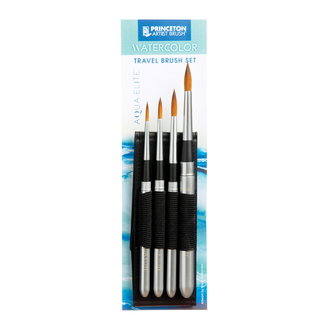 Princeton Art & Brush Company Aqua Elite Synthetic Kolinsky Travel Brush - Set of 4