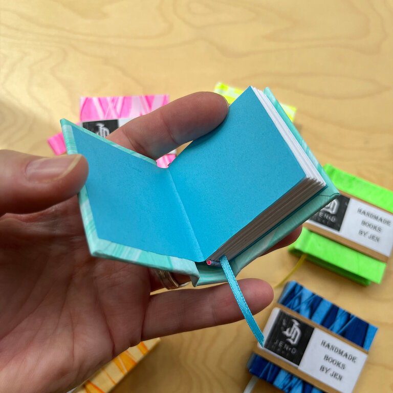 Jen • D Art Mini Handmade Book - 2.25" x 2.25"