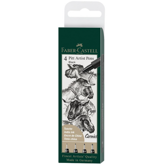 Faber-Castell Pitt Artist Pen Black - Pack of 4