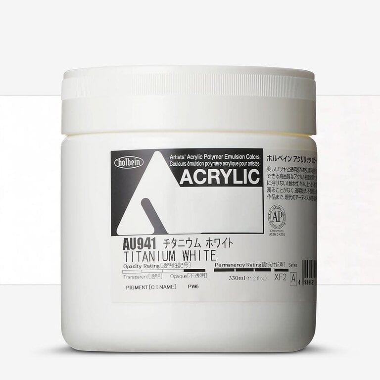 HK Holbein Artist Materials Heavy Body Acrylic Titanium White - 330 ml