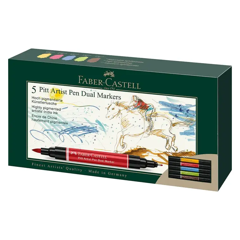 Faber-Castell Faber-Castell Pitt Artist Pen Dual Marker - Set of 5
