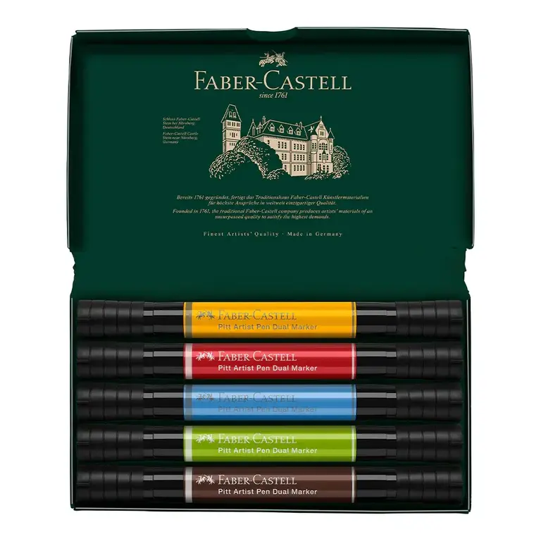 Faber-Castell Faber-Castell Pitt Artist Pen Dual Marker - Set of 5