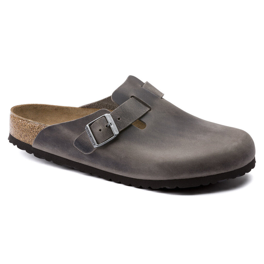 BIRKENSTOCK BOSTON SOFT FOOTBED OILED LEATHER-IRON - BEND SHOE CO