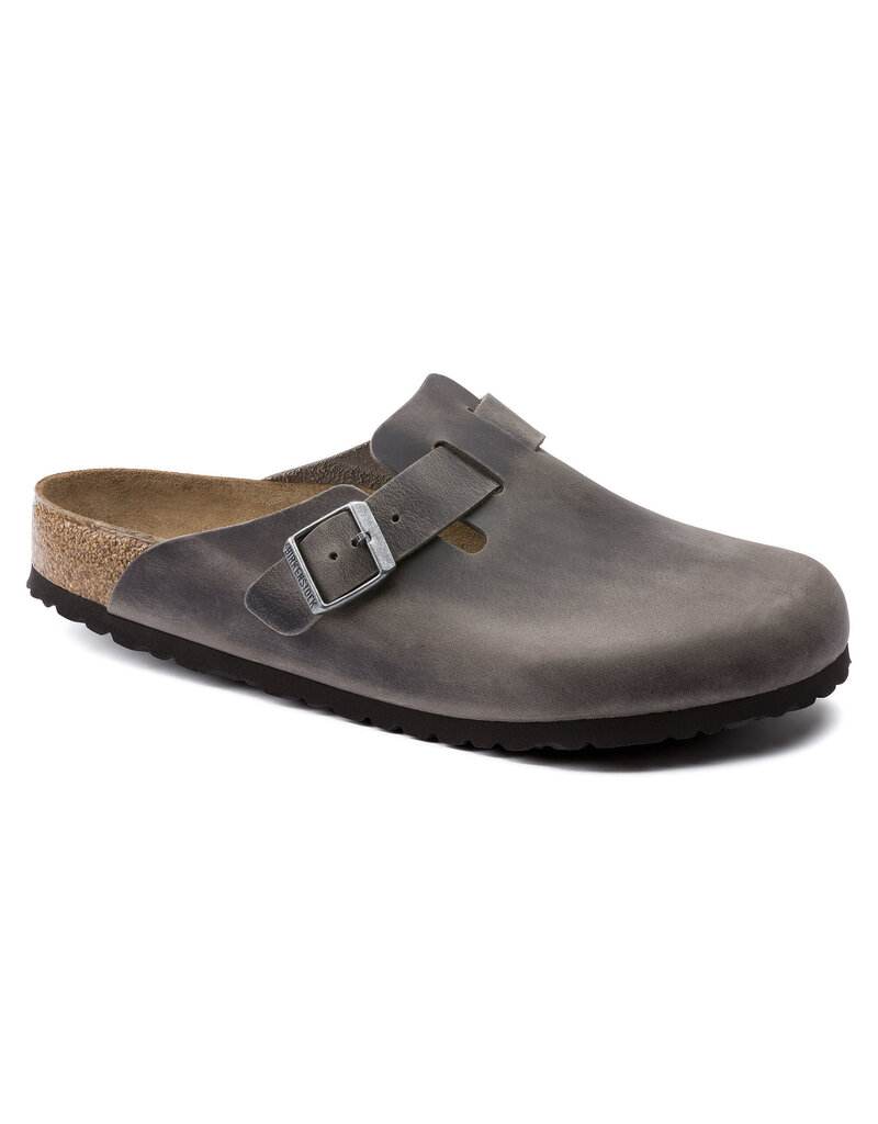 BIRKENSTOCK BOSTON SOFT FOOTBED OILED LEATHER-IRON