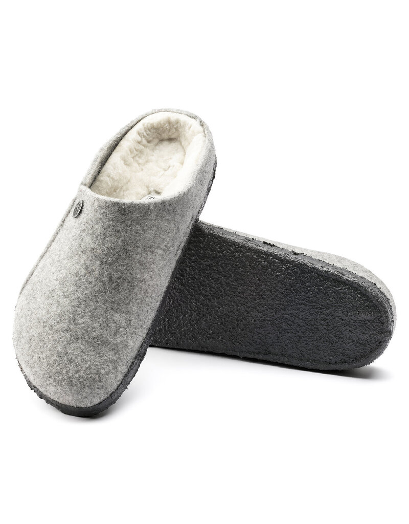 BIRKENSTOCK ZERMATT WOOL FELT SLIPPER-LIGHT GRAY
