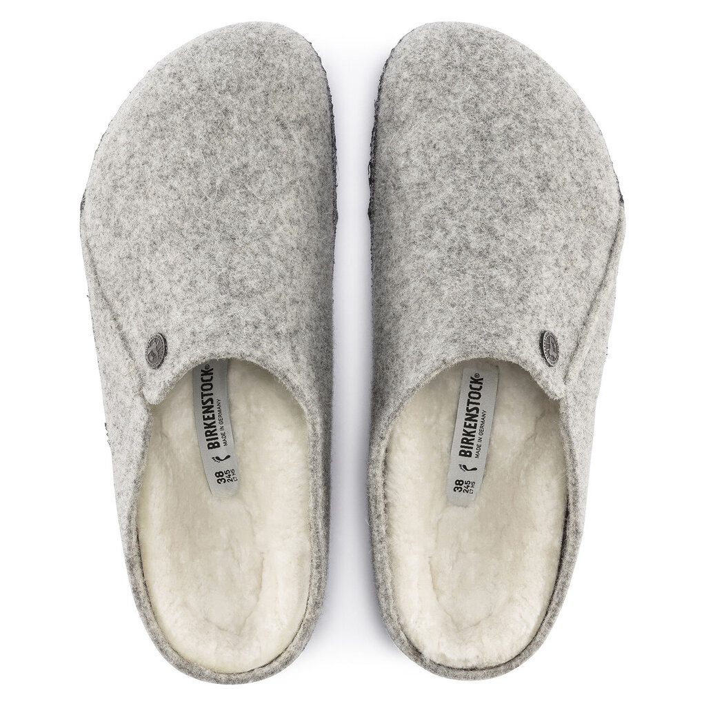 BIRKENSTOCK ZERMATT WOOL FELT SLIPPER-LIGHT GRAY