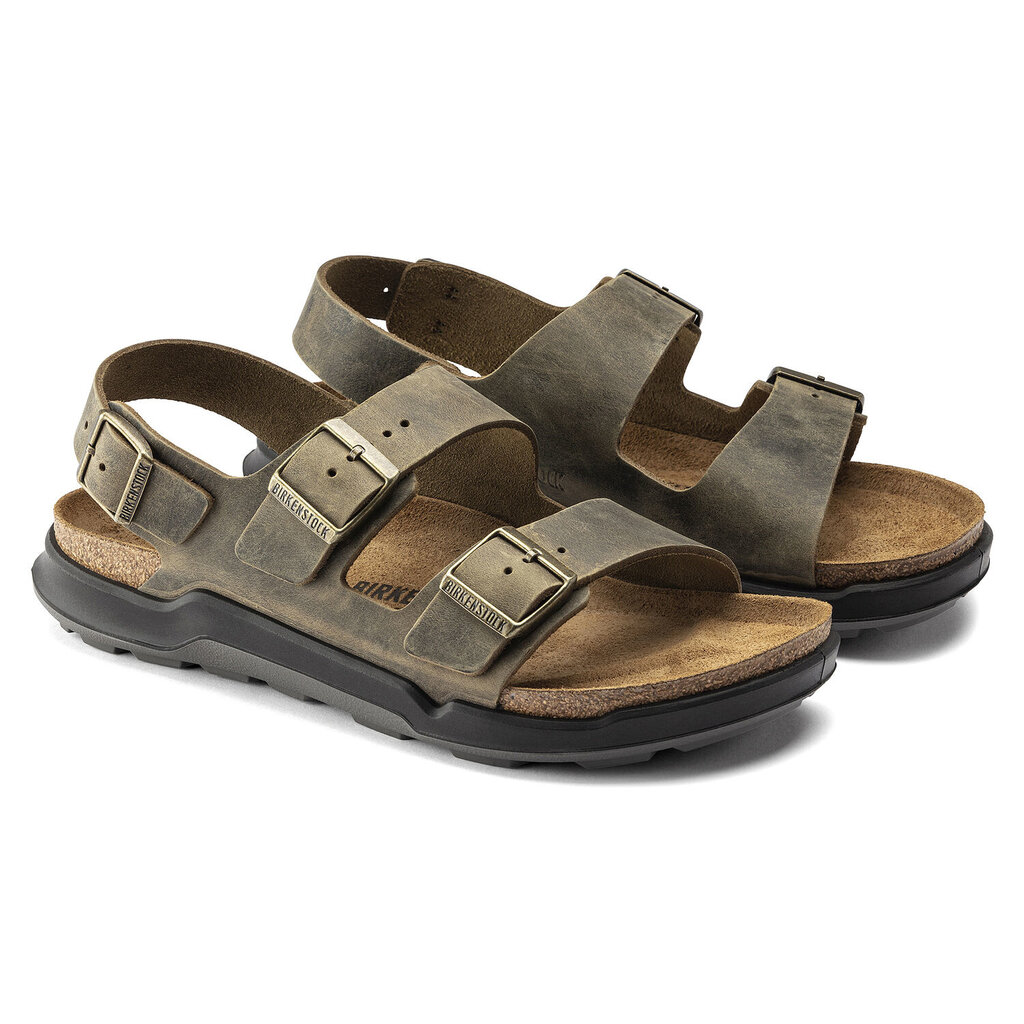 BIRKENSTOCK MILANO CROSS TOWN OILED LEATHER-FADED KHAKI