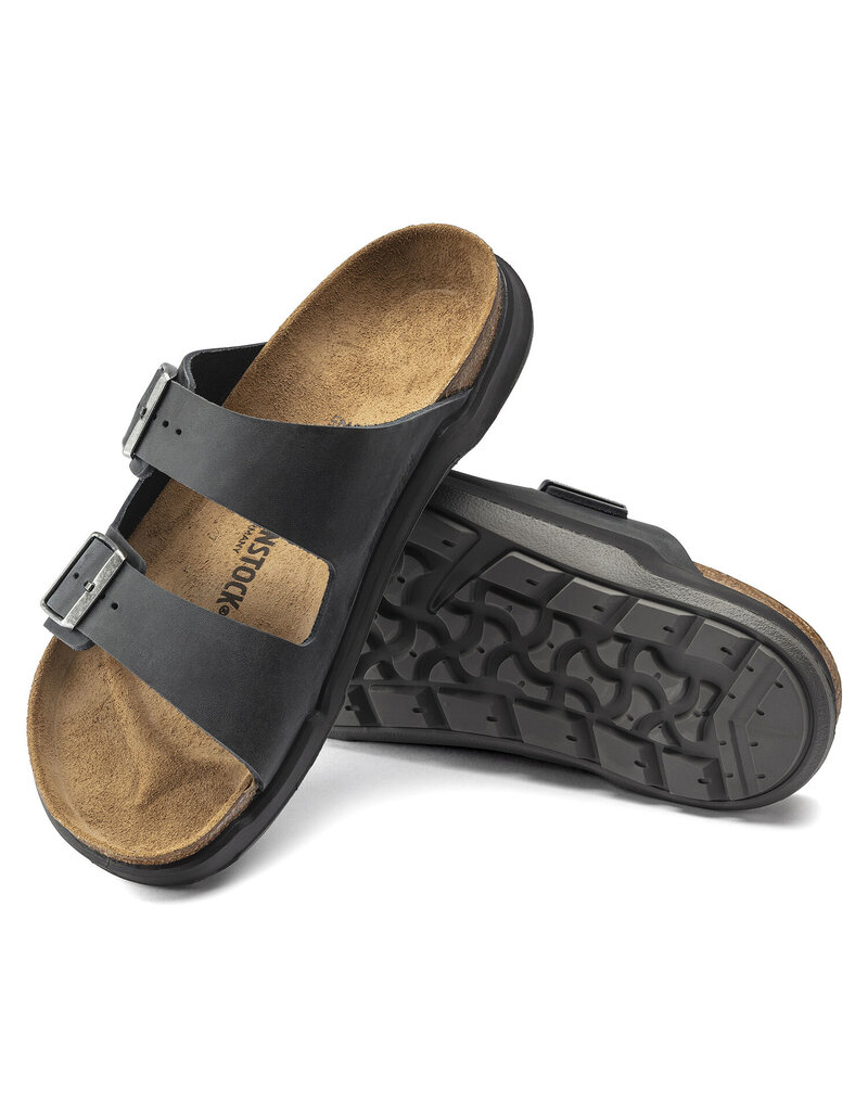 BIRKENSTOCK ARIZONA CROSS TOWN OILED LEATHER-BLACK