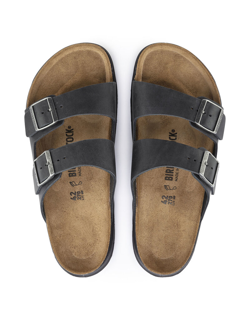 BIRKENSTOCK ARIZONA CROSS TOWN OILED LEATHER-BLACK