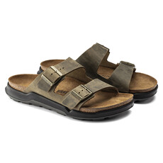 BIRKENSTOCK ARIZONA CROSS TOWN OILED LEATHER-FADED KHAKI - BEND SHOE CO